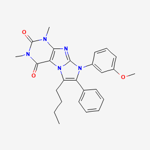 molecular formula C26H27N5O3 B11464814 6-butyl-8-(3-methoxyphenyl)-1,3-dimethyl-7-phenyl-1H-imidazo[2,1-f]purine-2,4(3H,8H)-dione 