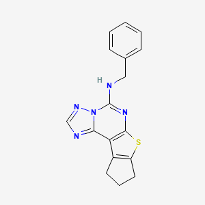 molecular formula C17H15N5S B11464832 N-Benzyl-10-thia-3,5,6,8-tetraazatetracyclo[7.6.0.0(2,6).0(11,15)]pentadeca-1(9),2,4,7,11(15)-pentaen-7-amine 