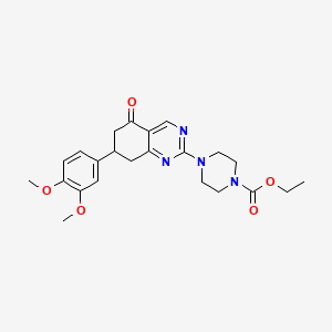 Ethyl 4-[7-(3,4-dimethoxyphenyl)-5-oxo-5,6,7,8-tetrahydroquinazolin-2-yl]piperazine-1-carboxylate