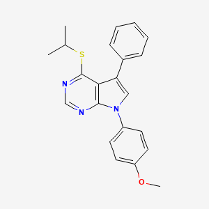 7-(4-methoxyphenyl)-5-phenyl-4-(propan-2-ylsulfanyl)-7H-pyrrolo[2,3-d]pyrimidine