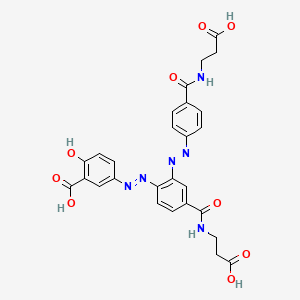 molecular formula C₂₇H₂₄N₆O₉ B1146485 2'-[(1E)-2-[4-[[(2-carboxyethyl)amino]carbonyl]phenyl]diazenyl] Balsalazide CAS No. 1346606-53-8