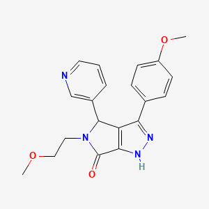 molecular formula C20H20N4O3 B11464854 5-(2-methoxyethyl)-3-(4-methoxyphenyl)-4-(pyridin-3-yl)-4,5-dihydropyrrolo[3,4-c]pyrazol-6(1H)-one 