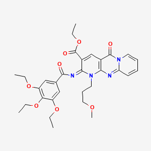 ethyl 7-(3-methoxypropyl)-2-oxo-6-(3,4,5-triethoxybenzoyl)imino-1,7,9-triazatricyclo[8.4.0.03,8]tetradeca-3(8),4,9,11,13-pentaene-5-carboxylate