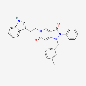 molecular formula C31H28N4O2 B11464880 5-[2-(1H-indol-3-yl)ethyl]-4-methyl-1-(3-methylbenzyl)-2-phenyl-1H-pyrazolo[4,3-c]pyridine-3,6(2H,5H)-dione 