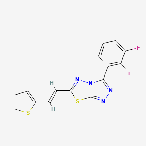 molecular formula C15H8F2N4S2 B11464887 3-(2,3-Difluorophenyl)-6-[2-(thiophen-2-yl)ethenyl]-[1,2,4]triazolo[3,4-b][1,3,4]thiadiazole 