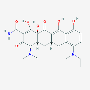 molecular formula C₂₄H₂₉N₃O₇ B1146489 (4S,4aS,5aR,12aR)-4-(dimethylamino)-7-[ethyl(methyl)amino]-1,10,11,12a-tetrahydroxy-3,12-dioxo-4a,5,5a,6-tetrahydro-4H-tetracene-2-carboxamide CAS No. 32598-29-1