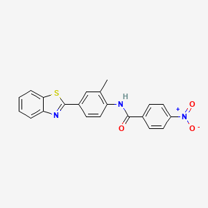 molecular formula C21H15N3O3S B11464894 N-[4-(1,3-benzothiazol-2-yl)-2-methylphenyl]-4-nitrobenzamide 