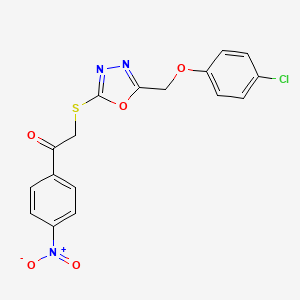 2-({5-[(4-Chlorophenoxy)methyl]-1,3,4-oxadiazol-2-yl}sulfanyl)-1-(4-nitrophenyl)ethanone