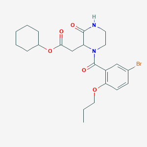 Cyclohexyl {1-[(5-bromo-2-propoxyphenyl)carbonyl]-3-oxopiperazin-2-yl}acetate