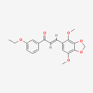 molecular formula C20H20O6 B11464999 (2E)-3-(4,7-dimethoxy-1,3-benzodioxol-5-yl)-1-(3-ethoxyphenyl)prop-2-en-1-one 