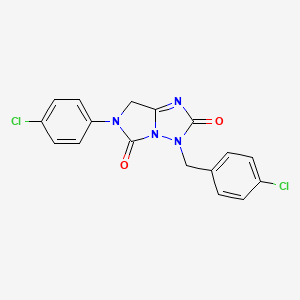 molecular formula C17H12Cl2N4O2 B11465003 3-(4-chlorobenzyl)-6-(4-chlorophenyl)-6,7-dihydro-3H-imidazo[1,5-b][1,2,4]triazole-2,5-dione 