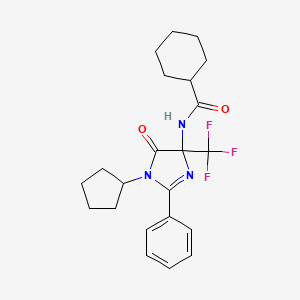 N-[1-cyclopentyl-5-oxo-2-phenyl-4-(trifluoromethyl)-4,5-dihydro-1H-imidazol-4-yl]cyclohexanecarboxamide