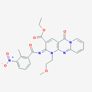 ethyl 7-(2-methoxyethyl)-6-(2-methyl-3-nitrobenzoyl)imino-2-oxo-1,7,9-triazatricyclo[8.4.0.03,8]tetradeca-3(8),4,9,11,13-pentaene-5-carboxylate