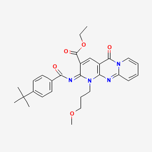 ethyl 6-(4-tert-butylbenzoyl)imino-7-(3-methoxypropyl)-2-oxo-1,7,9-triazatricyclo[8.4.0.03,8]tetradeca-3(8),4,9,11,13-pentaene-5-carboxylate