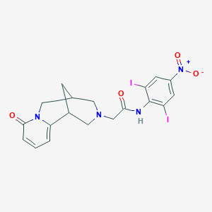 molecular formula C19H18I2N4O4 B11465030 N-(2,6-diiodo-4-nitrophenyl)-2-(8-oxo-1,5,6,8-tetrahydro-2H-1,5-methanopyrido[1,2-a][1,5]diazocin-3(4H)-yl)acetamide 