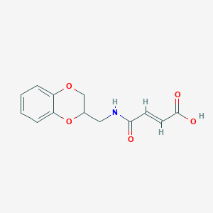 molecular formula C13H13NO5 B11465042 3-[(2,3-Dihydro-1,4-benzodioxin-2-ylmethyl)carbamoyl]prop-2-enoic acid 