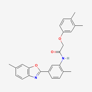 molecular formula C25H24N2O3 B11465050 2-(3,4-dimethylphenoxy)-N-[2-methyl-5-(6-methyl-1,3-benzoxazol-2-yl)phenyl]acetamide 