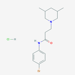 molecular formula C16H23BrN2O.HCl B1146506 N-(4-bromophenyl)-3-(3,5-dimethylpiperidin-1-yl)propanamide hydrochloride CAS No. 1177600-74-6