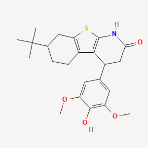 molecular formula C23H29NO4S B11465063 7-(tert-butyl)-4-(4-hydroxy-3,5-dimethoxyphenyl)-3,4,5,6,7,8-hexahydro[1]benzothieno[2,3-b]pyridin-2(1H)-one 