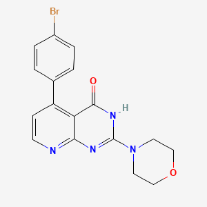 molecular formula C17H15BrN4O2 B11465077 5-(4-Bromophenyl)-2-(morpholin-4-yl)pyrido[2,3-d]pyrimidin-4-ol 