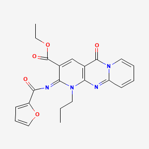 ethyl 6-(furan-2-carbonylimino)-2-oxo-7-propyl-1,7,9-triazatricyclo[8.4.0.03,8]tetradeca-3(8),4,9,11,13-pentaene-5-carboxylate