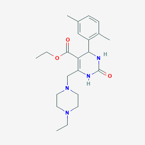 Ethyl 4-(2,5-dimethylphenyl)-6-[(4-ethylpiperazin-1-yl)methyl]-2-oxo-1,2,3,4-tetrahydropyrimidine-5-carboxylate