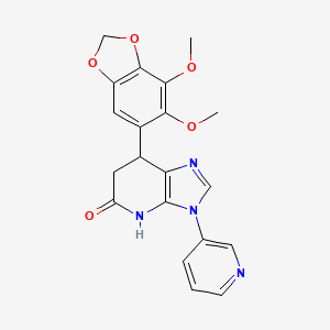 molecular formula C20H18N4O5 B11465113 7-(6,7-dimethoxy-1,3-benzodioxol-5-yl)-3-(pyridin-3-yl)-3,4,6,7-tetrahydro-5H-imidazo[4,5-b]pyridin-5-one 