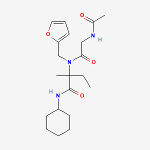 molecular formula C20H31N3O4 B11465133 N-acetylglycyl-N-cyclohexyl-N~2~-(furan-2-ylmethyl)isovalinamide 