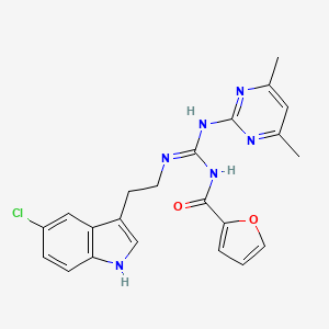 molecular formula C22H21ClN6O2 B11465151 N-[(E)-{[2-(5-Chloro-1H-indol-3-YL)ethyl]amino}[(4,6-dimethylpyrimidin-2-YL)amino]methylidene]furan-2-carboxamide 