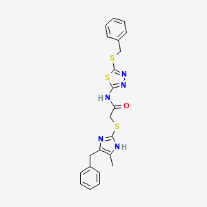 2-[(5-benzyl-4-methyl-1H-imidazol-2-yl)sulfanyl]-N-[5-(benzylsulfanyl)-1,3,4-thiadiazol-2-yl]acetamide