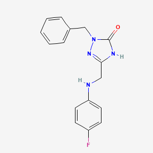 molecular formula C16H15FN4O B11465194 2-benzyl-5-{[(4-fluorophenyl)amino]methyl}-1,2-dihydro-3H-1,2,4-triazol-3-one 