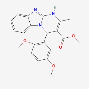 molecular formula C21H21N3O4 B11465202 Methyl 4-(2,5-dimethoxyphenyl)-2-methyl-1,4-dihydropyrimido[1,2-a]benzimidazole-3-carboxylate 