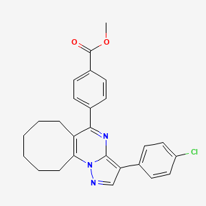 molecular formula C26H24ClN3O2 B11465209 Methyl 4-[3-(4-chlorophenyl)-6,7,8,9,10,11-hexahydrocycloocta[e]pyrazolo[1,5-a]pyrimidin-5-yl]benzoate 