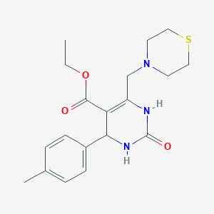 Ethyl 4-(4-methylphenyl)-2-oxo-6-(thiomorpholin-4-ylmethyl)-1,2,3,4-tetrahydropyrimidine-5-carboxylate