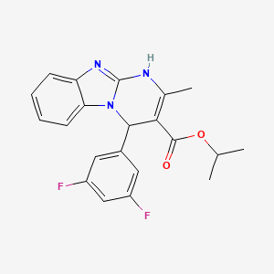 molecular formula C21H19F2N3O2 B11465234 Propan-2-yl 4-(3,5-difluorophenyl)-2-methyl-1,4-dihydropyrimido[1,2-a]benzimidazole-3-carboxylate 