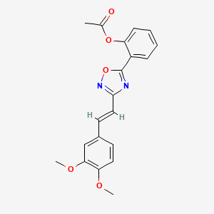 2-{3-[(E)-2-(3,4-dimethoxyphenyl)ethenyl]-1,2,4-oxadiazol-5-yl}phenyl acetate