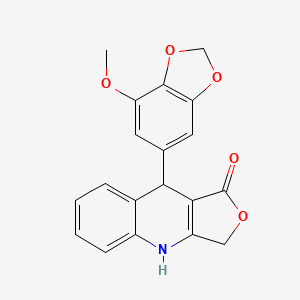 9-(7-Methoxy-2H-1,3-benzodioxol-5-yl)-1H,3H,4H,9H-furo[3,4-b]quinolin-1-one