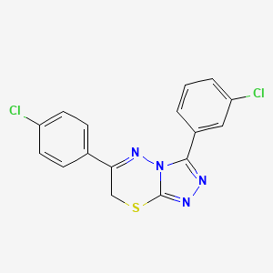 molecular formula C16H10Cl2N4S B11465269 3-(3-chlorophenyl)-6-(4-chlorophenyl)-7H-[1,2,4]triazolo[3,4-b][1,3,4]thiadiazine CAS No. 117320-67-9