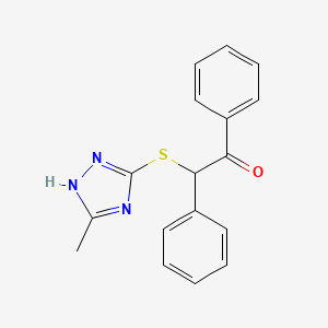 2-[(5-methyl-4H-1,2,4-triazol-3-yl)sulfanyl]-1,2-diphenylethanone