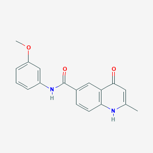 molecular formula C18H16N2O3 B11465296 4-hydroxy-N-(3-methoxyphenyl)-2-methylquinoline-6-carboxamide 