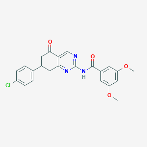 molecular formula C23H20ClN3O4 B11465300 N-[7-(4-chlorophenyl)-5-oxo-5,6,7,8-tetrahydroquinazolin-2-yl]-3,5-dimethoxybenzamide 