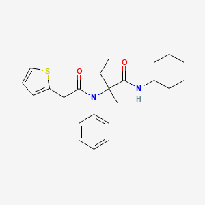 molecular formula C23H30N2O2S B11465335 N-cyclohexyl-N~2~-phenyl-N~2~-(thiophen-2-ylacetyl)isovalinamide 