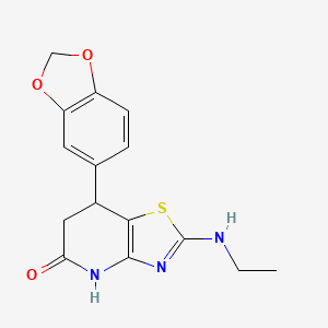 7-(2H-1,3-Benzodioxol-5-yl)-2-(ethylamino)-4H,6H,7H-[1,3]thiazolo[4,5-b]pyridin-5-one