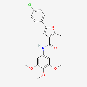 molecular formula C21H20ClNO5 B11465347 5-(4-chlorophenyl)-2-methyl-N-(3,4,5-trimethoxyphenyl)furan-3-carboxamide 