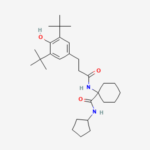 molecular formula C29H46N2O3 B11465354 N-cyclopentyl-1-{[3-(3,5-di-tert-butyl-4-hydroxyphenyl)propanoyl]amino}cyclohexanecarboxamide 