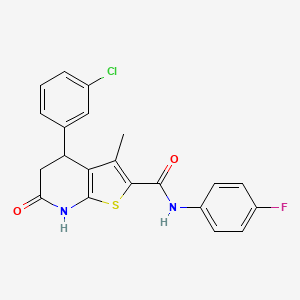 4-(3-chlorophenyl)-N-(4-fluorophenyl)-3-methyl-6-oxo-4,5,6,7-tetrahydrothieno[2,3-b]pyridine-2-carboxamide