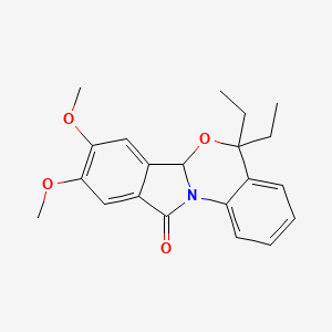 molecular formula C21H23NO4 B11465393 5,5-diethyl-8,9-dimethoxy-5H-isoindolo[2,1-a][3,1]benzoxazin-11(6aH)-one 