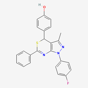 4-[1-(4-Fluorophenyl)-3-methyl-6-phenyl-1,4-dihydropyrazolo[3,4-d][1,3]thiazin-4-yl]phenol