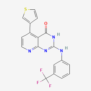 5-(thiophen-3-yl)-2-{[3-(trifluoromethyl)phenyl]amino}pyrido[2,3-d]pyrimidin-4(3H)-one