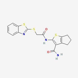 2-{[(1,3-benzothiazol-2-ylsulfanyl)acetyl]amino}-5,6-dihydro-4H-cyclopenta[b]thiophene-3-carboxamide